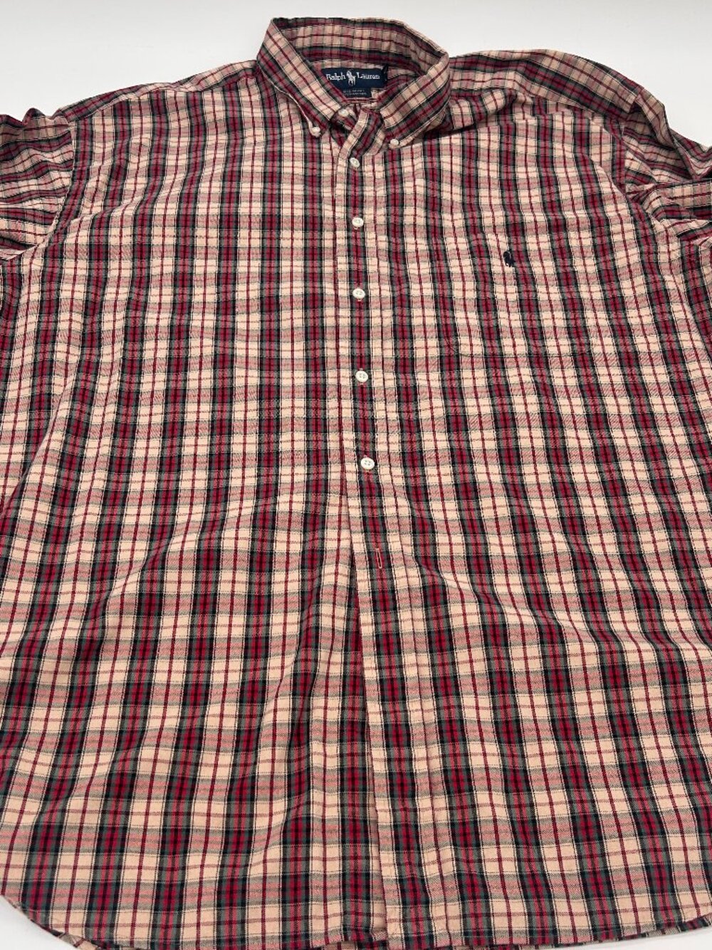 Vintage Ralph Lauren Shirt Mens XXL The BIG Shirt Plaid Button Up Long Sleeve